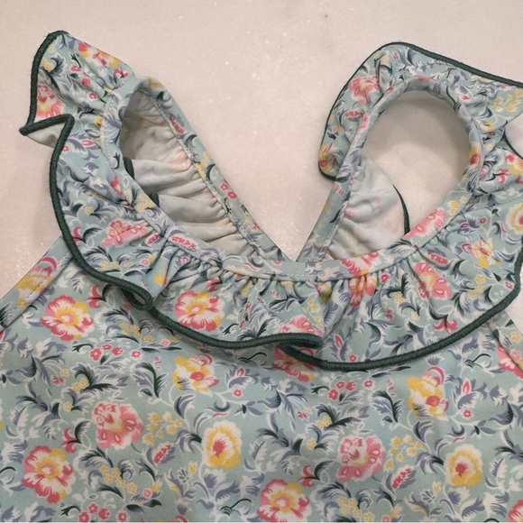 NWT Polo Ralph Lauren Floral Ruffled Criss Cross Back Swimsuit Girls Size 3 - Picture 8 of 8